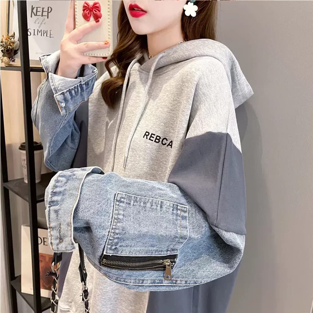 Eolluka Sweatshirt Loose Korean Plus Sizes Women's Hoodie, Pullover, Casual, Fit, Fashion,