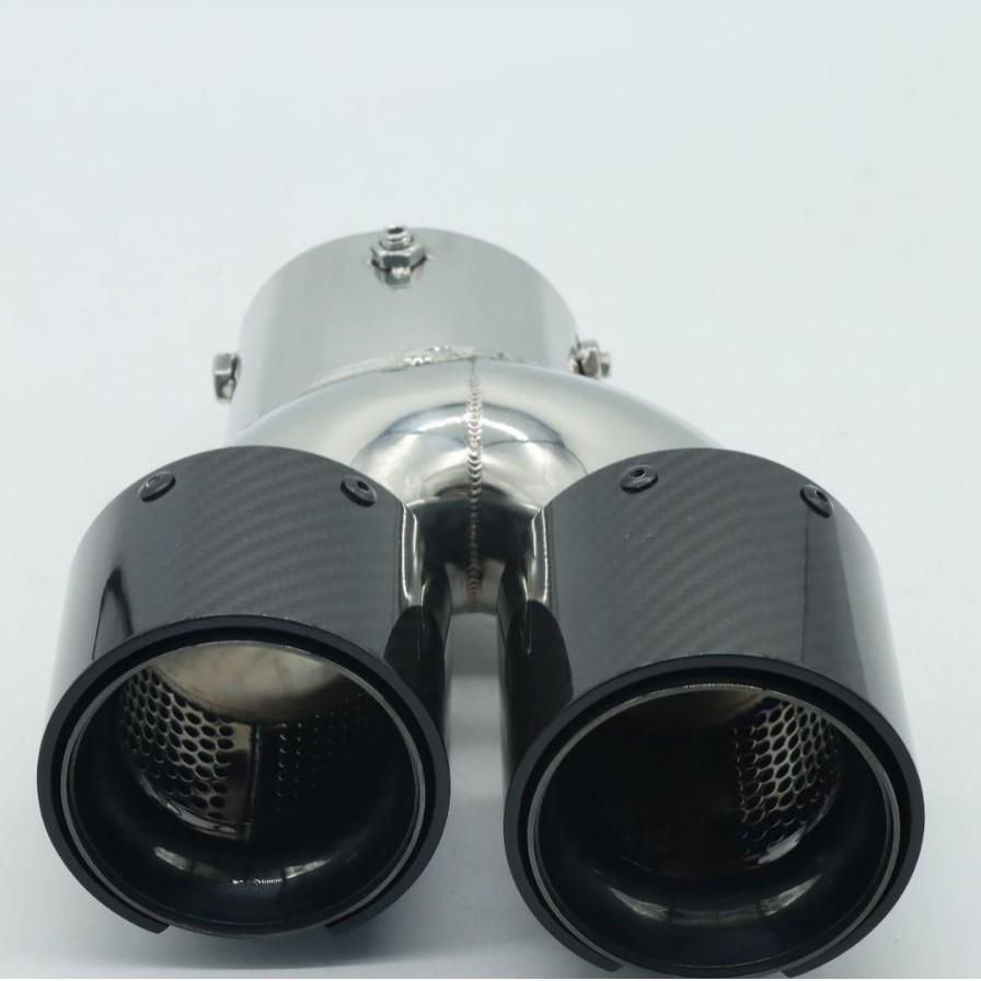 Polished Carbon Fiber Stainless Steel Exhaust Muffler Cover for BMW Models