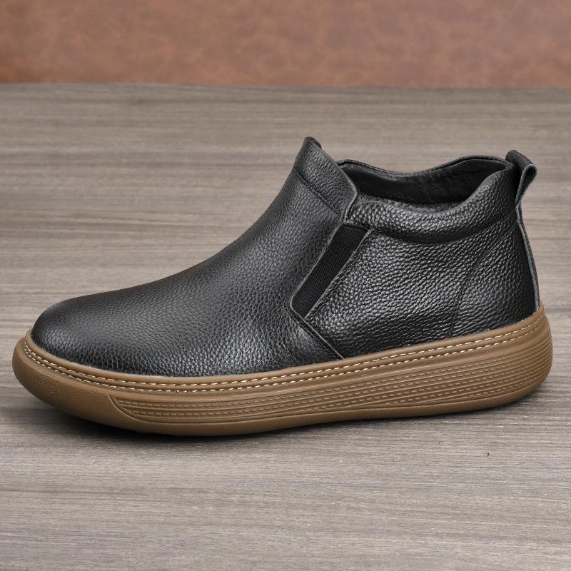 2025 Men s Spring/Autumn Chelsea Boots: Luxurious Thick Leather High-Top Casual Business Shoes US 10