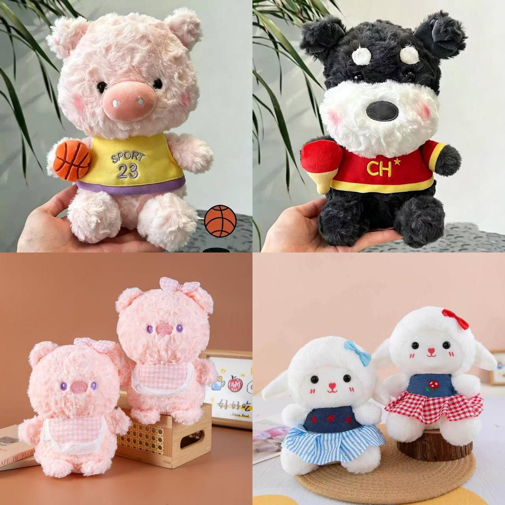 Cartoon Panda Plush Toy For Wedding Toss Gift 8in Soft Plush Filling For Party Decor