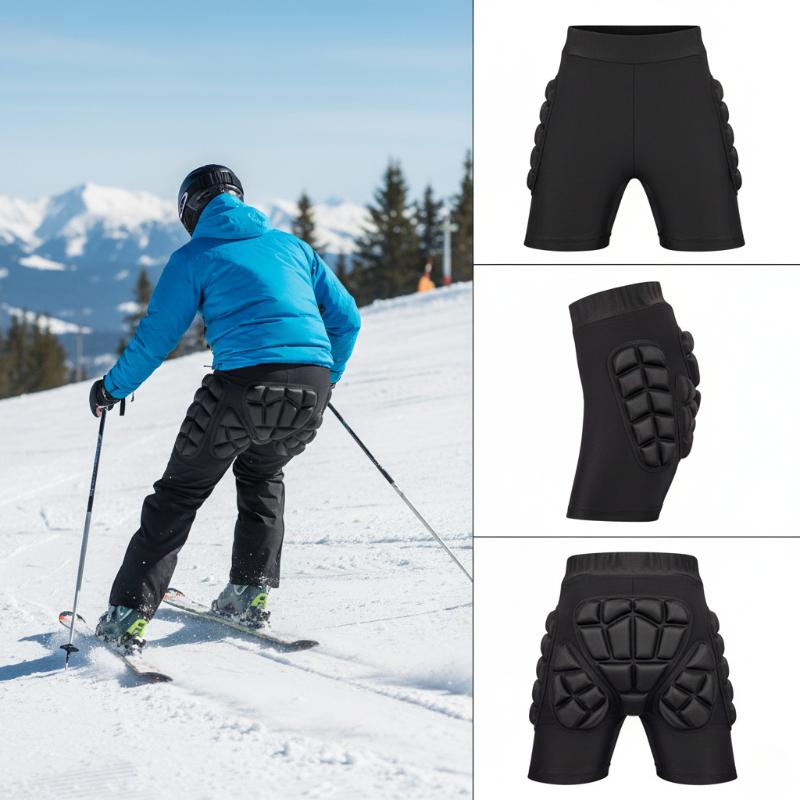 Ski Snowboard Protective Shorts 3D Hip Knee Butt Pads Protective Gear for Skiing Snowboarding Ice Skating Fall Prevention Padded