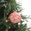 Christmas Tree Ornaments Colorful Glitter Petal Shape Balls Foam Snow Ball Sparkling Foam Flower Hanging Decorations for Tree