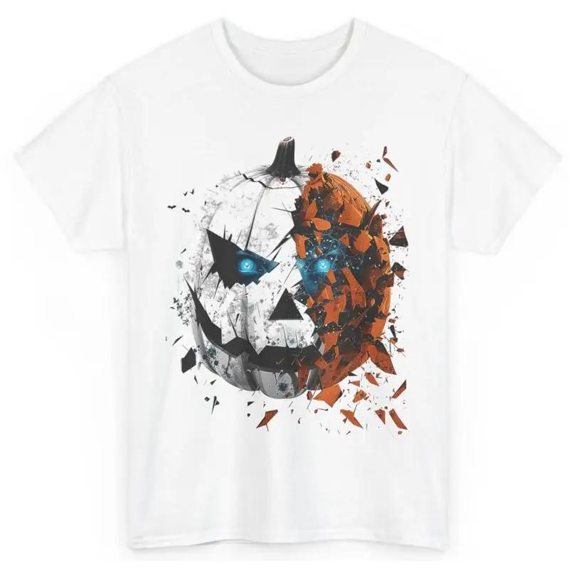 Exploding Pumpkin Graphic Unisexs Cotton TShirt Halloween S