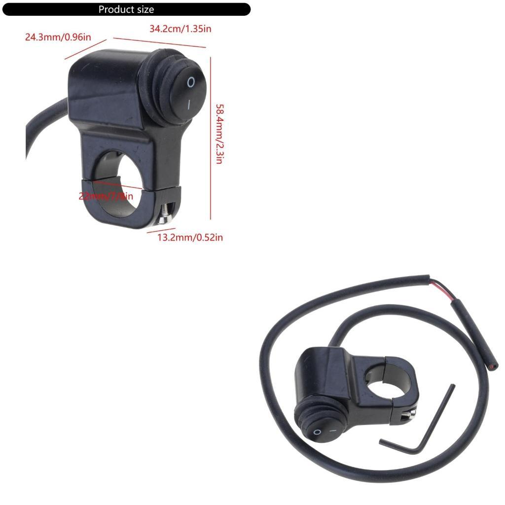 31BC Motorcycle Headlight Switch 7/8" Handlebar Light Switch Motorcycle Handlebar On Off Button Switch Fog Brake Light Switch