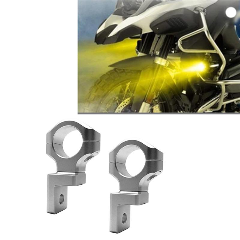 A28G-2Pcs Motorcycle LED Auxiliary Fog Light Bracket Bumper Spotlight Bracket Forbmw R1250GS R1200GS ADV
