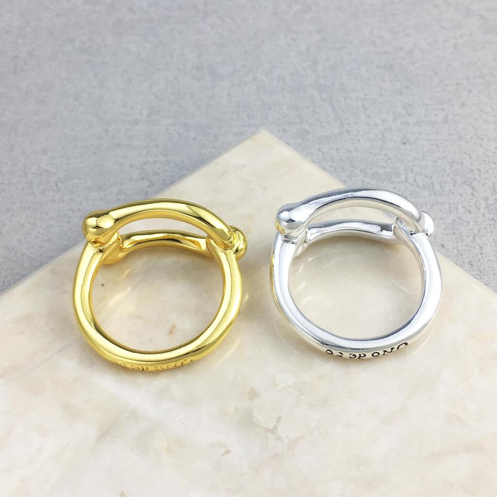 Personalized European UNOde50 Horseshoe Buckle Ring - Unique High-End Couple Design