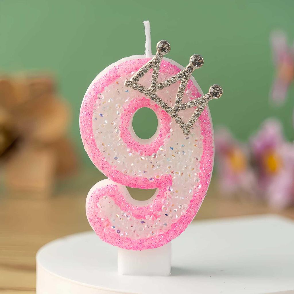 Creative First Birthday Number Candle with Crown - Princess Party Cake Decoration