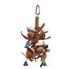 Bird Chewing Toy Wooden Nuts Cuttlebones Hanging Bird Cage Bite Toy for Parrots Parakeets