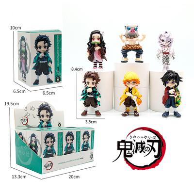 Anime Demon Slayer Kimetsu No Yaiba Multiform Figure Blind Box Beans Tanjiro Action Figure Warrior PVC Model Christmas Gift