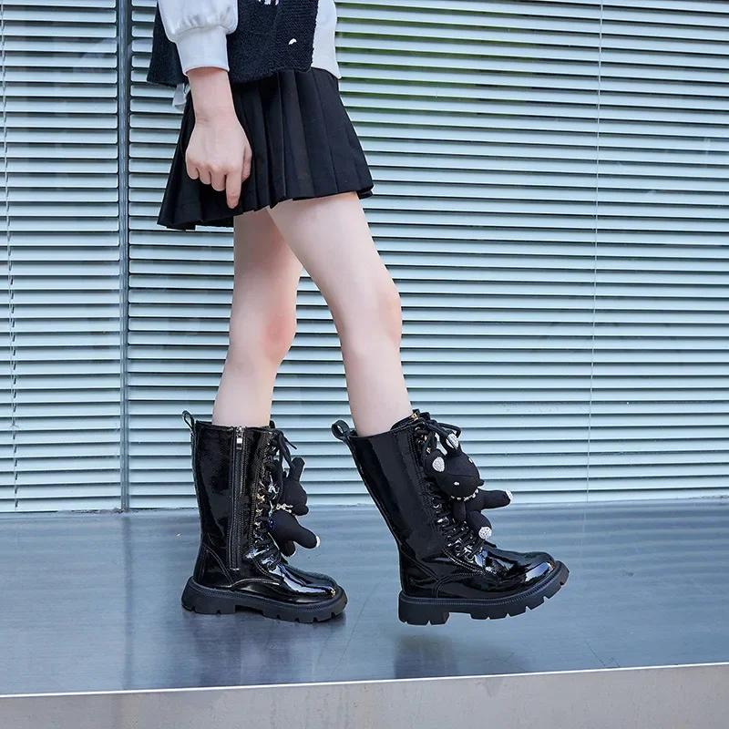 Zapatos Niña Fashion Girl Long Boot 2025 Autumn/Winter Platform Princess Boot Trend High Barrel Boot Cartoon Girl Shoe Kid Shoe