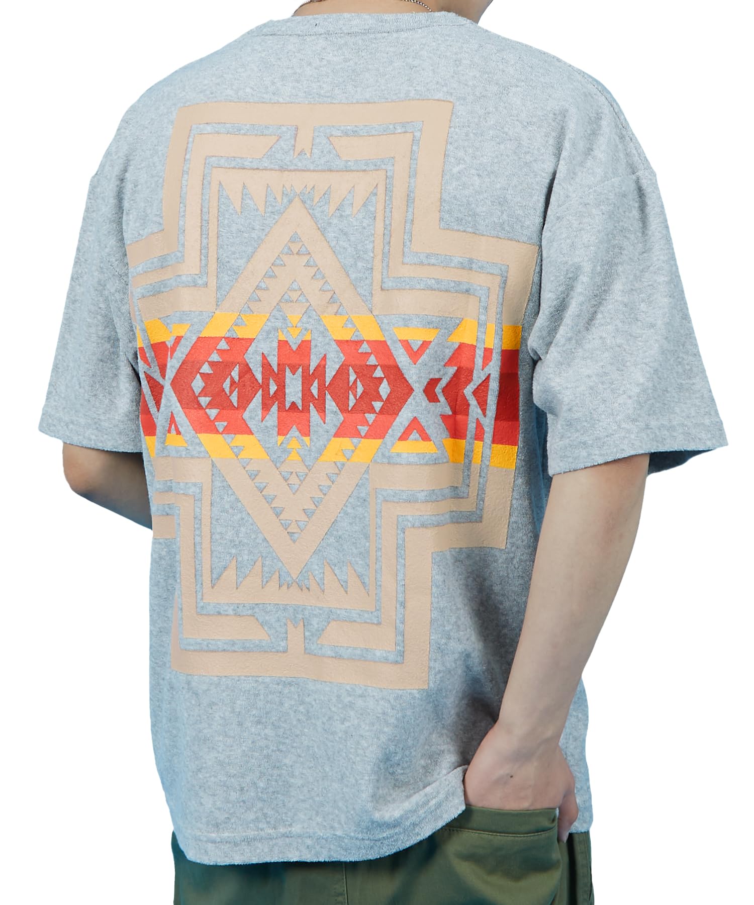 

[IMPROVES] [SIDEWAYSTANCE] Native American Print Pile Short Sleeve T-Shirt