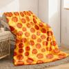 1pc Vintage Hamburger Print Blanket Suitable for Bed & Sofa - Soft Hypoallergenic Flannel Throw, Lightweight Bedspread for All Seasons, Hand Washable