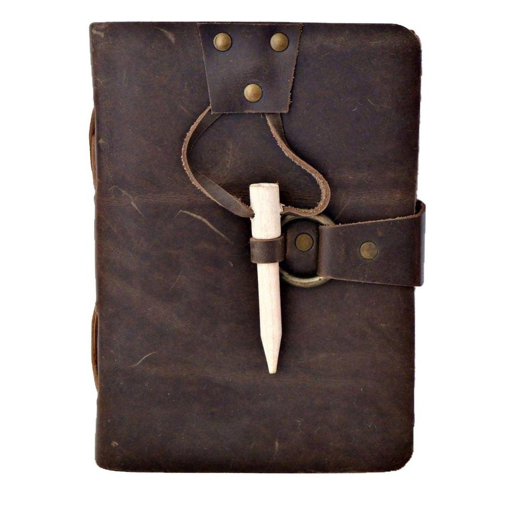 Vintage Handmade Bamboo Lock Journal Leather Bound Journal