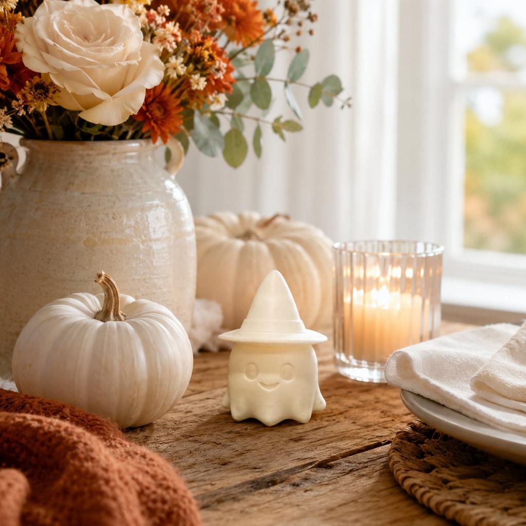 Halloween Tabletop Decorations Vintage Horror Witch Hat and Figurines for Home Decor