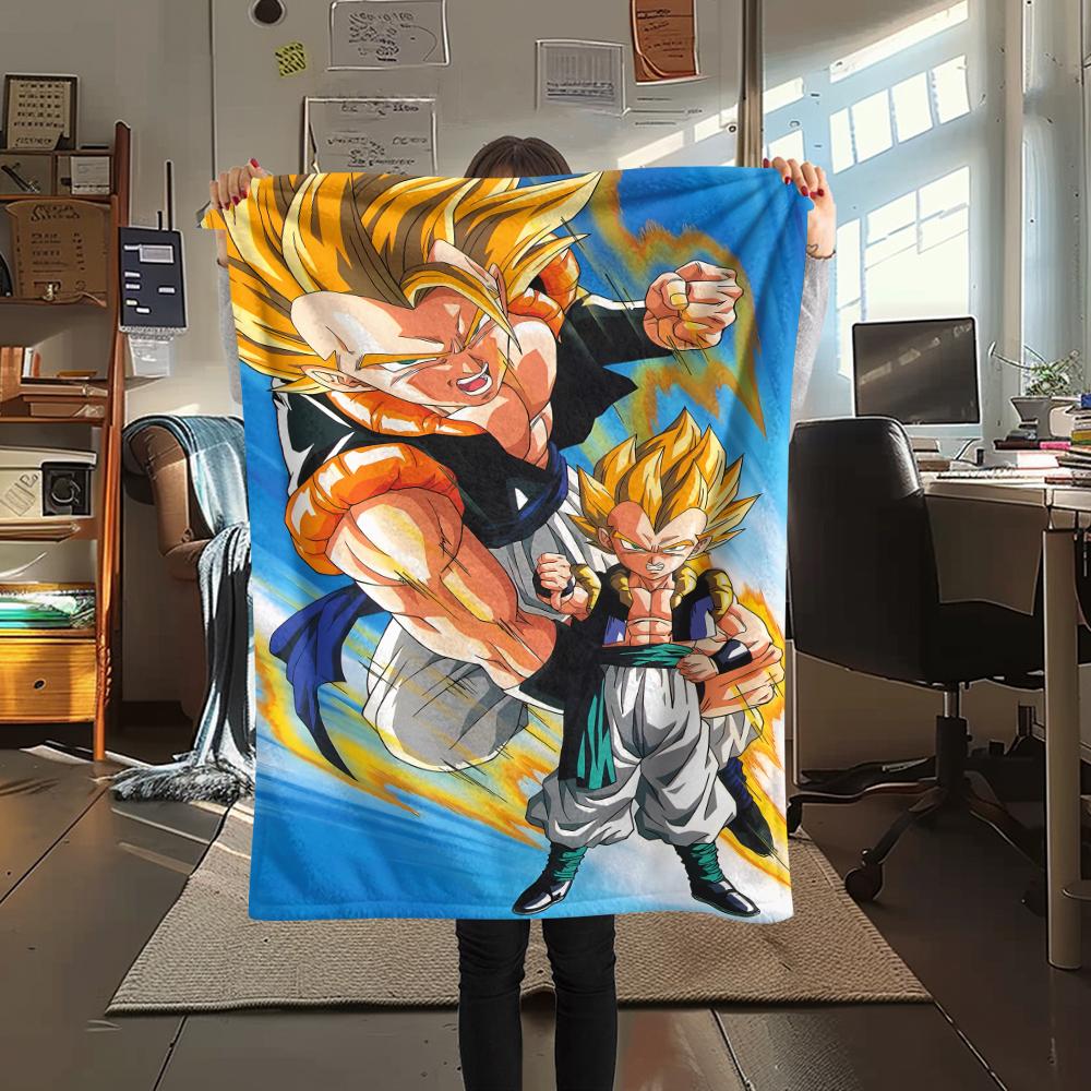 

Фланелевое одеяло с принтом персонажей Dragon Ball, Высококачественное, Удобное для всех сезонов, Декор для дома, Тепло и уют, Идеально для рождественских подарков 80cm x 120cm