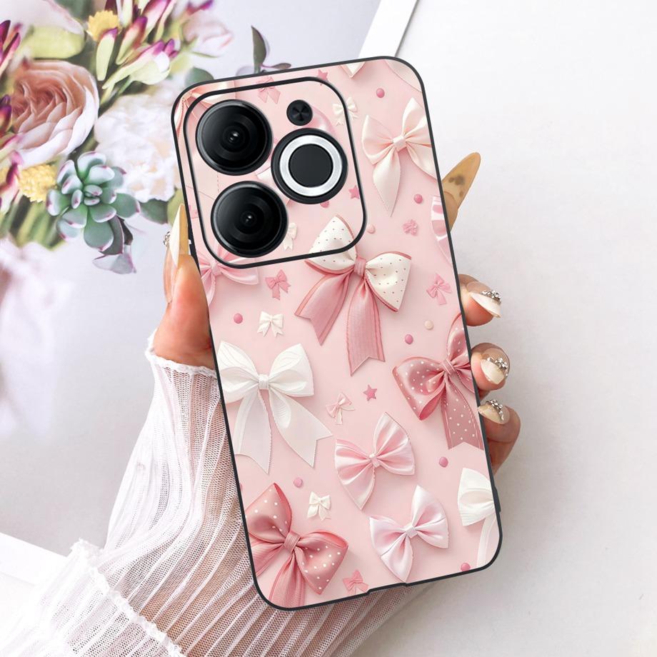 For Itel A80 A90 A95 A70 A60 A60s Phone Case Matte Soft TPU Bumper Cover Cool Cartoon Luxury Butterfly Flower Bow Pattern Funda