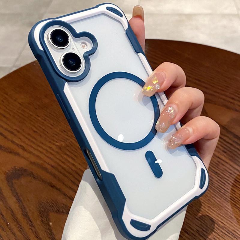 

Dual-Color Magnetic Phone Case for iPhone 17, Fits Apple 16 Pro, Anti-Drop, Compatible with iPhone 12, 13, 14, 15, Transparent Design. 14 Plus