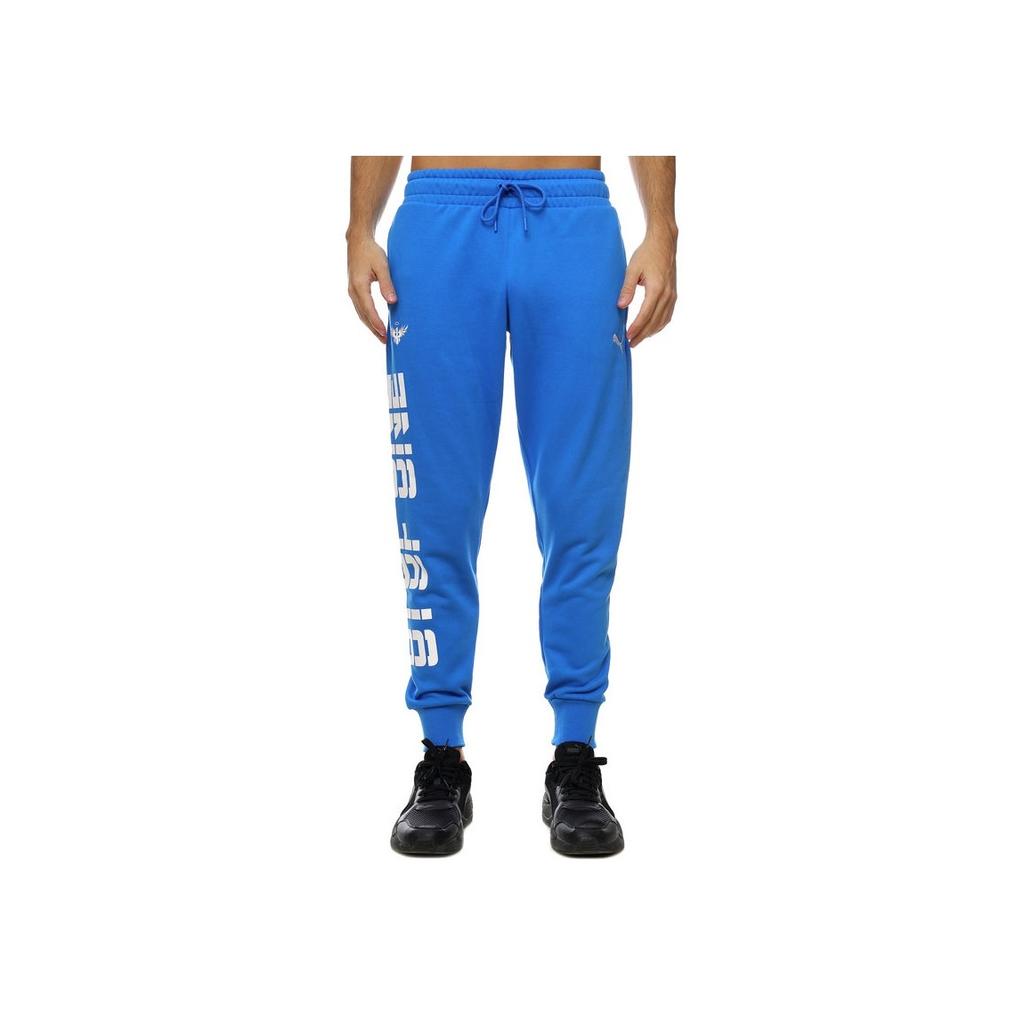 Puma Buchstaben-Print Kordelzug Jogger Strick-Sweathose Herren Unterteile Blau 538004-01