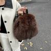 New Personalized Small and Fresh Portable Plush Backpack Commuter Pump Fashionable Simple Street Travel Bag