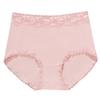 High Waist Plus Size Lace Trim Cotton Panties - Seamless, Breathable, with Abdomen Control and Antibacterial Properties.