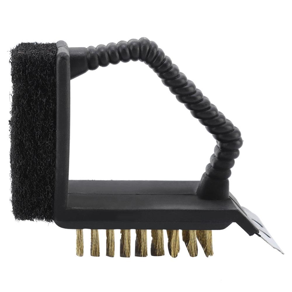Multi Functional BBQ Cleaner Brush Plastic Copper Wire Scouring Pad Grill Brush  Backyard Party