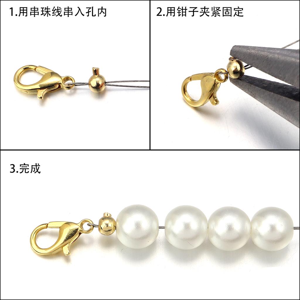 10pcs/lot Metal Crimp End Beads Stopper Beads Positioning Clasp Beads For Jewelry Making DIY Necklace Bracelet Accessories