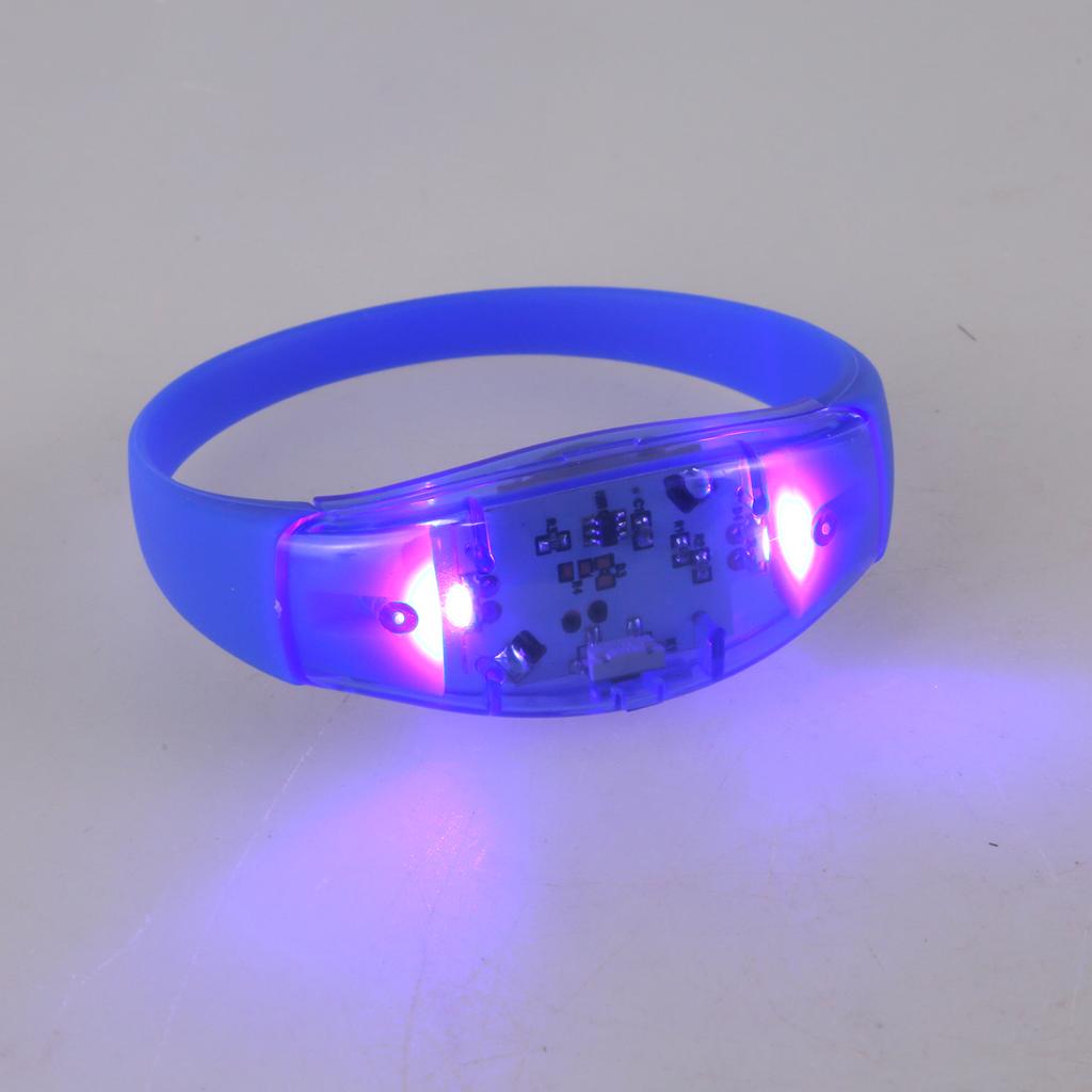 Pack of 10 LED Silicone Bracelets Flashing Light Up Wristband Accessory Adjustable Size Wrist Bands Jewelry for Party