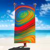 Colorful Waves Artistic Beach Towel, Vibrant Ocean Abstract Quick-Dry Sand-Free Microfiber Bath Towel for Yoga, Swim and Camping