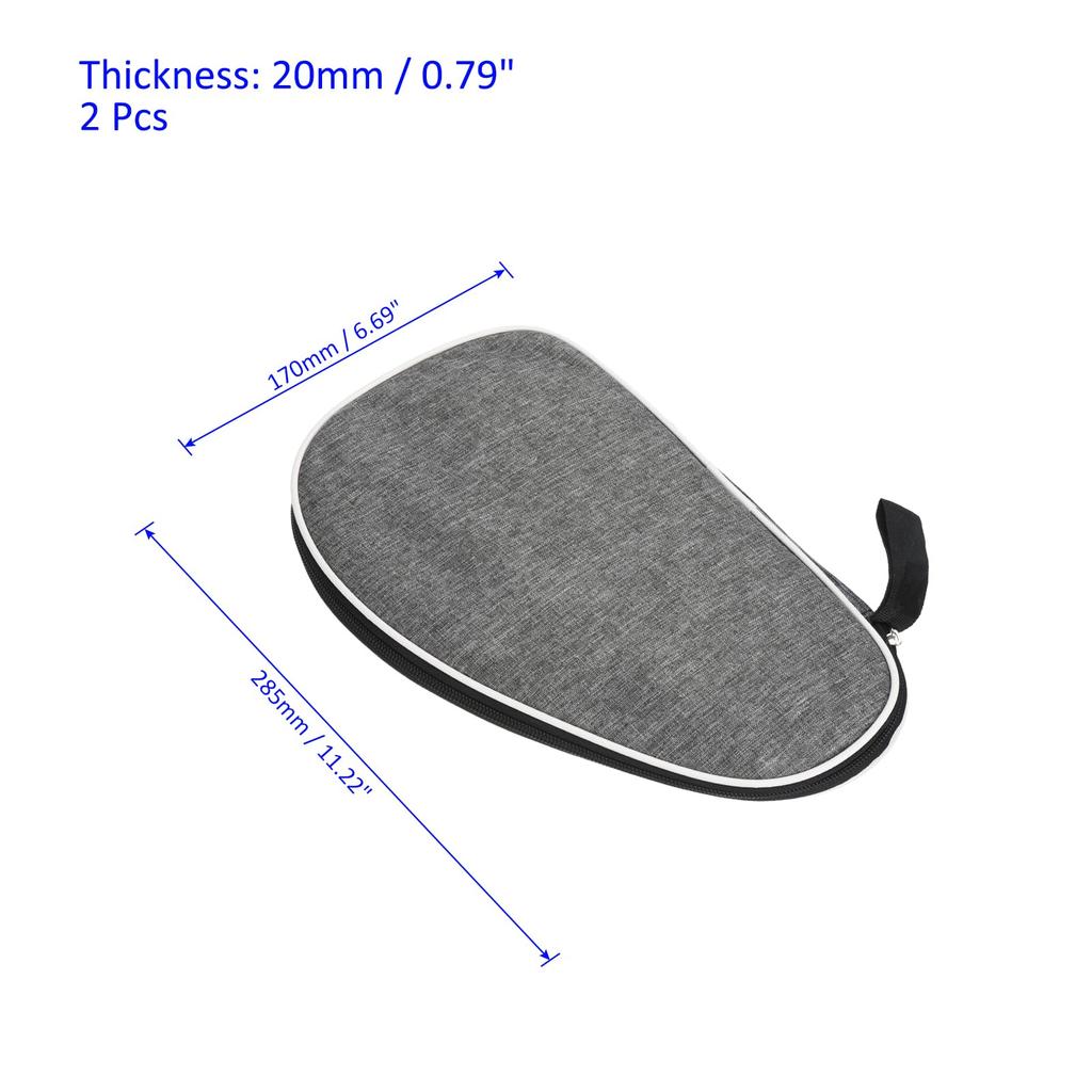 M METERXITY 2-Piece Ping Pong Paddle Cover - Shell-Shaped Table Tennis Racket Case Bag for Storage and Organization, Gray