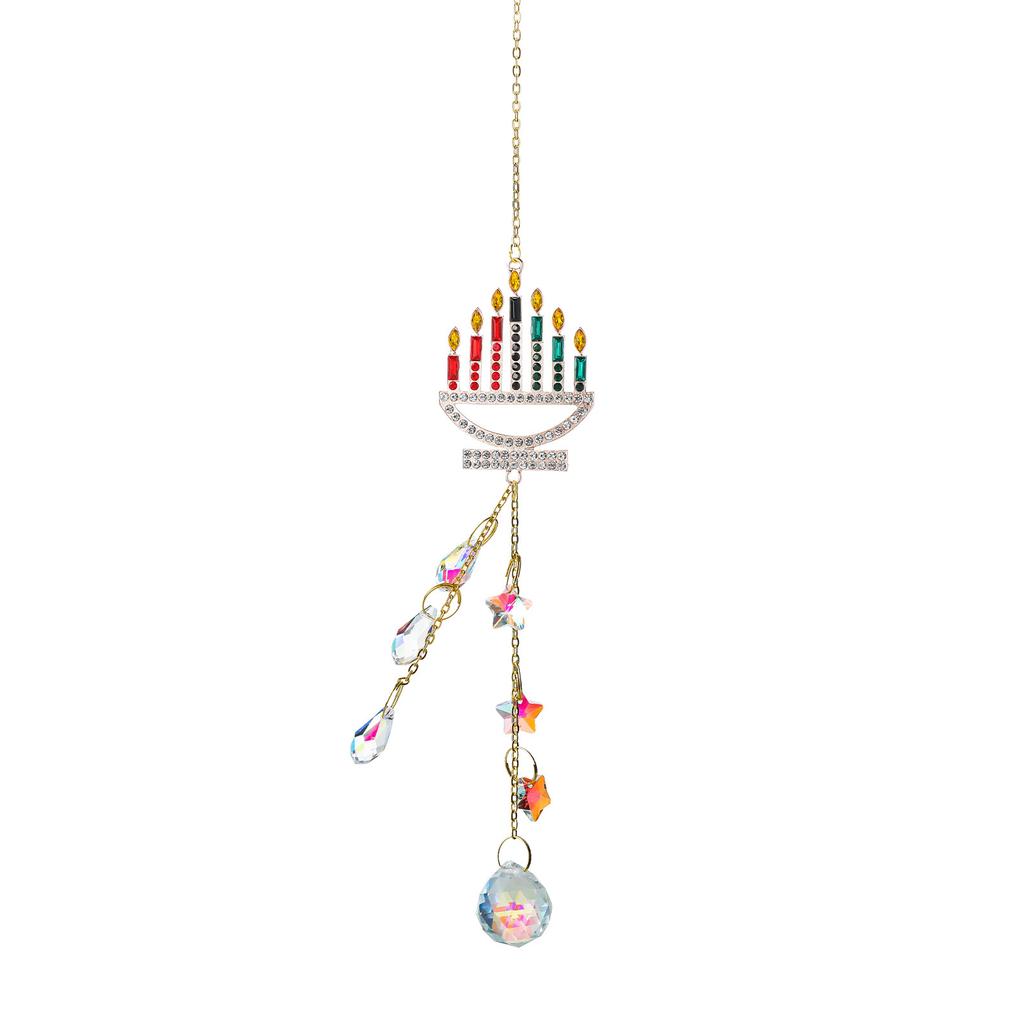 Colorful Crystal Suncatcher Hanging Rainbow Maker Prism Sun Catcher Ornament For Garden Window Outdoor Home Decor Chakra Pendant