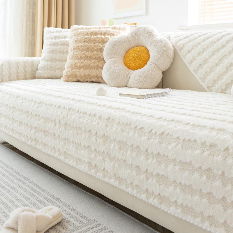 Plush Sofa Cushion Winter Thickened Non-Slip Seat Cushions Simple Modern Leather Sofa Cover Cover Cloth