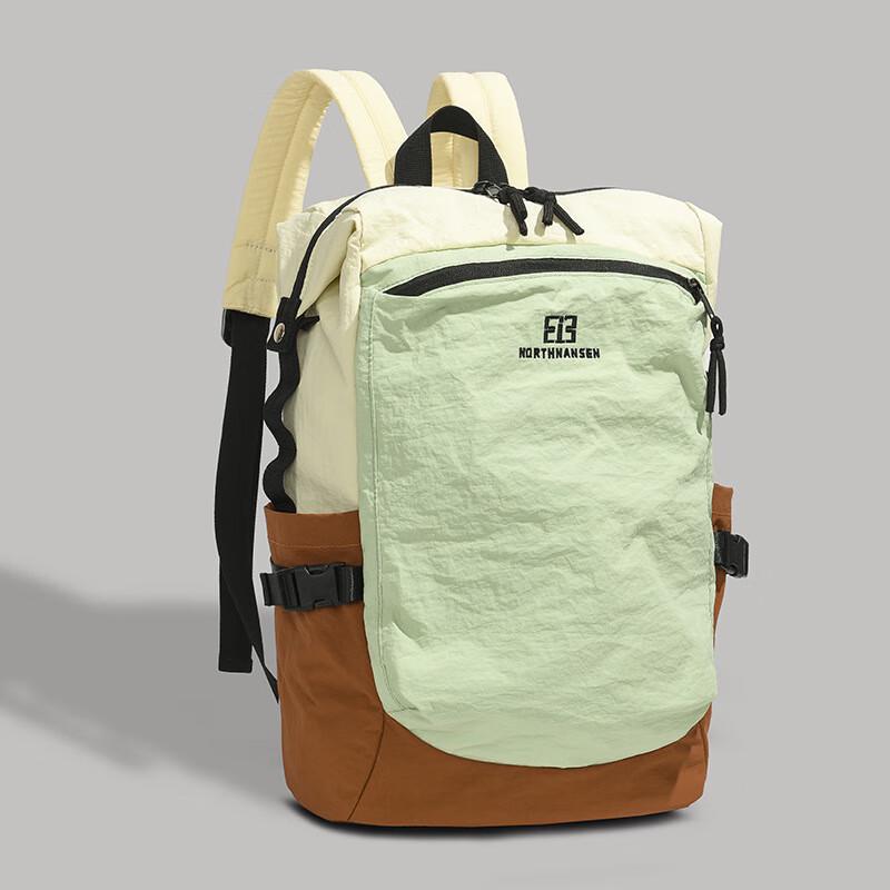 Unisex Lightweight Color-Block Washed Canvas Backpack