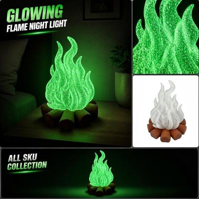 3D Printed Flame Night Light Simulated Fire Flame Table Lamp for Bedroom Decorative Nightlight with Realistic Fire Effect and Soft Glow