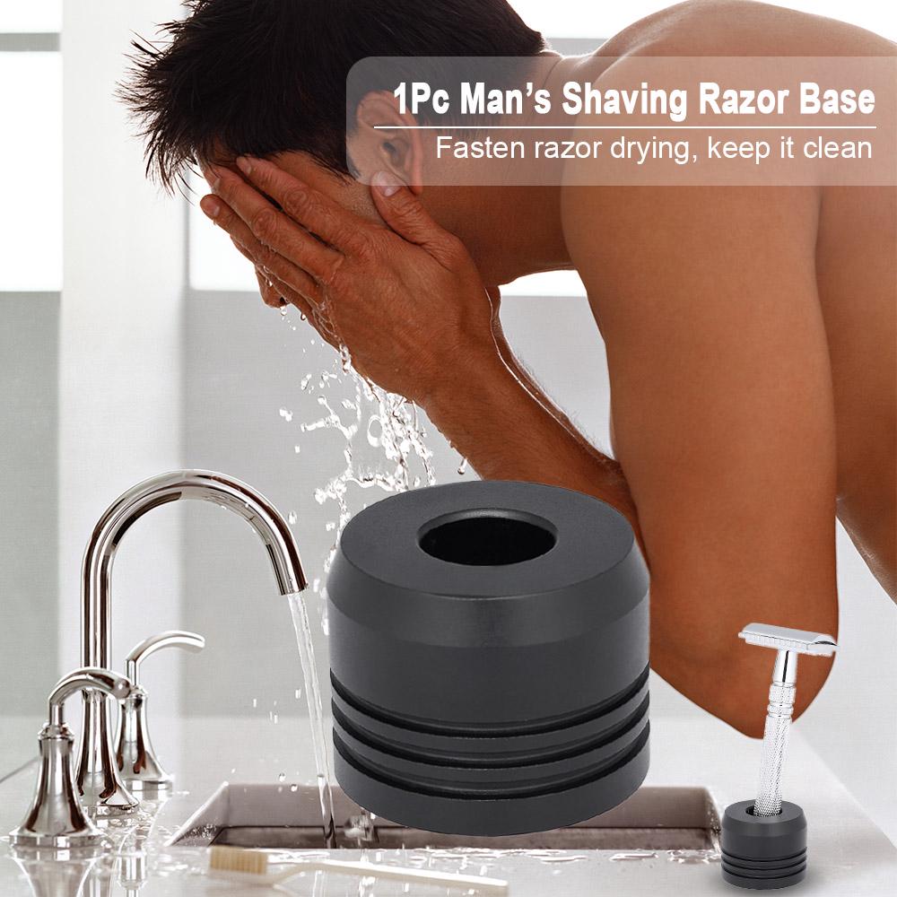 1Pc Shaving Razor Stand Base Man s Shave Razor Stand Aluminum Alloy Razor Holder Safety Razor Base Shaving Razor серебряный