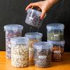 Round Transparent Plastic Storage Jar with Lid for Milk Powder, Cereal, and Grains