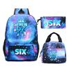 Fun Six Seven Print 3Pcs/Set Backpack Teen Boy Girl Back To School Schoolbag 67 Italian Brainrot Lunch Bag Rucksack Pencil Case