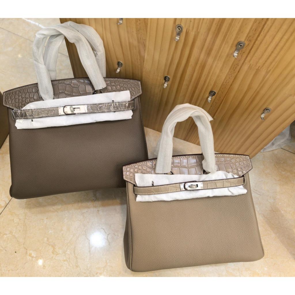 New Fubao Leather TOGO Leather with Matte Crocodile Pattern Leather Women's Bag 25/30cm Silver Buckle