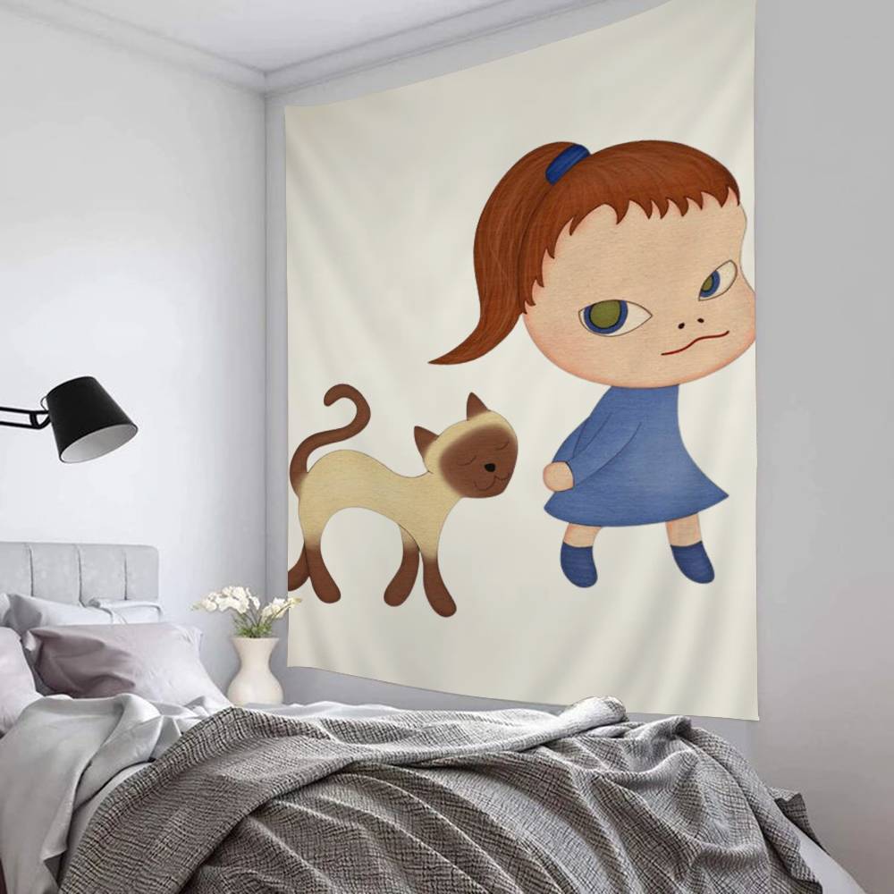 

YYoshitomo Nara Hanging Bohemian Tapestry Bohemian Wall Tapestries Mandala Kawaii Room Decor 74x94cm(29x37in)