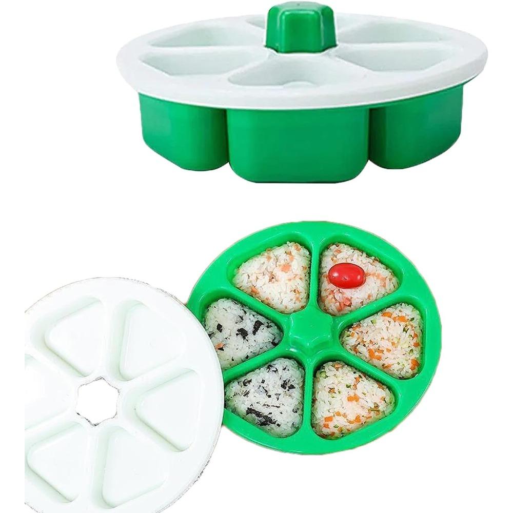 DIY Triangle Sushi Mold, Food Grade BPA Free Onigiri Maker Onigiri Rice Mold, Make Up To 6 Sushi Rice Balls Lunch Bento Mold