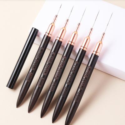 6/9/12/15/18MM Nail Art Brush Ultra-fine Hair Wooden Handle Portable Beginner Professional DIY Nail Art Color Drawing Liner Dotting Pen