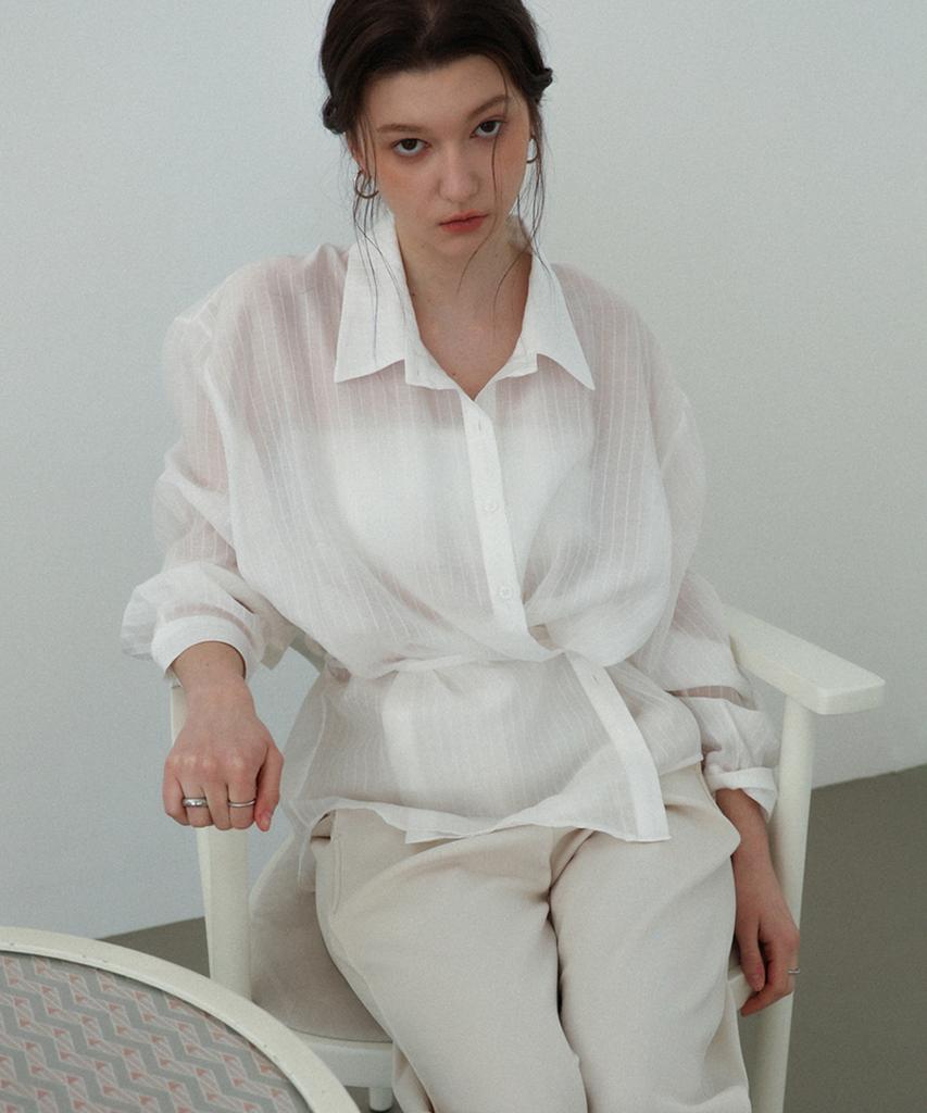 SIEERING Aira Two-Way Wrap Shirt_[Ivory]