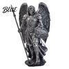 Decorative Bookcase Angel with Weapons Resin Winged Statue Ornament Warrior Soldier Figurine Retro Bronze & Gift for Art