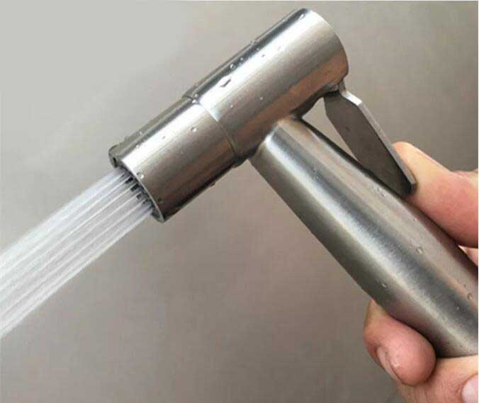 Modern Style Portable Handheld Toilet Bidet Sprayer Stainless Steel for Home or Hotel Bathroom Cleaning