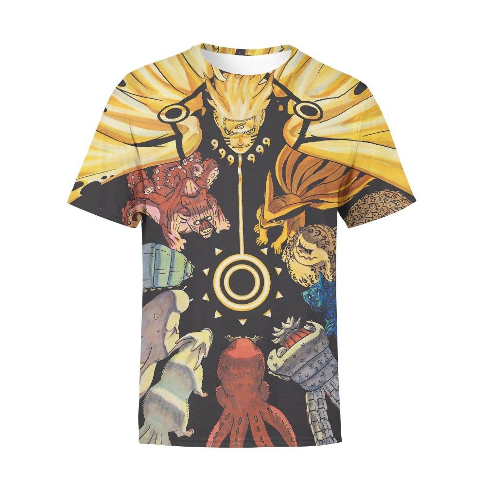 Boys' Fashion T-Shirt, 3D Digital Print, New Spring and Summer Naruto Short Sleeve Kids' Top