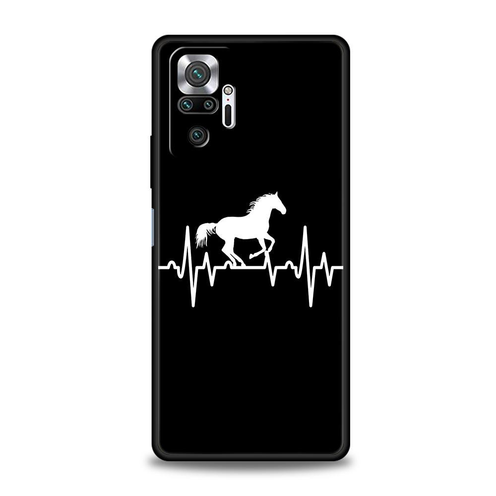 Animal Art Horse Phone Case For Xiaomi Redmi Note 14 13 5G 10 11 12 Pro Plus 4G 14C 13C 12C 10C Black Cover