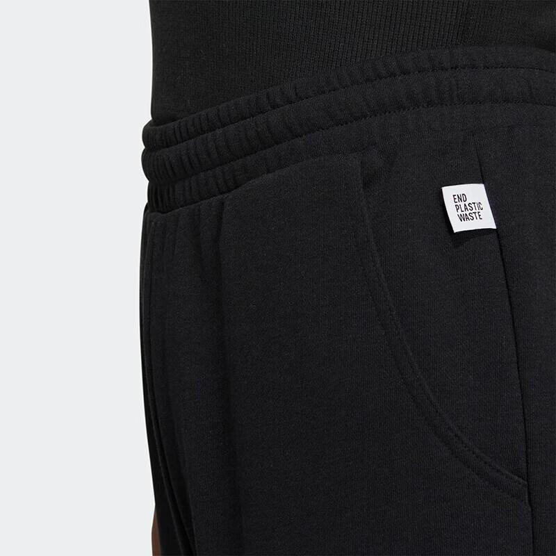 Adidas Alphabet Print Elastic Waist Tapered Knit Sweatpants Women Bottoms Black IA6761