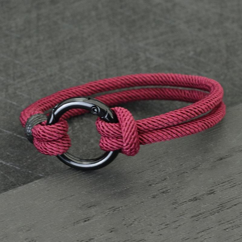 New Fahion Men Bracelet Rope Mountaineering Buckle Double Layer Lucky Red Thread Braclet Pulsera Hombre Accessories Hiphop Joias