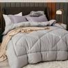 Winter Quilt Thick Warm Soft Quilted for Adult Warm Comfortable Solid Color Comforter Double Size Bed Blanket Comforter