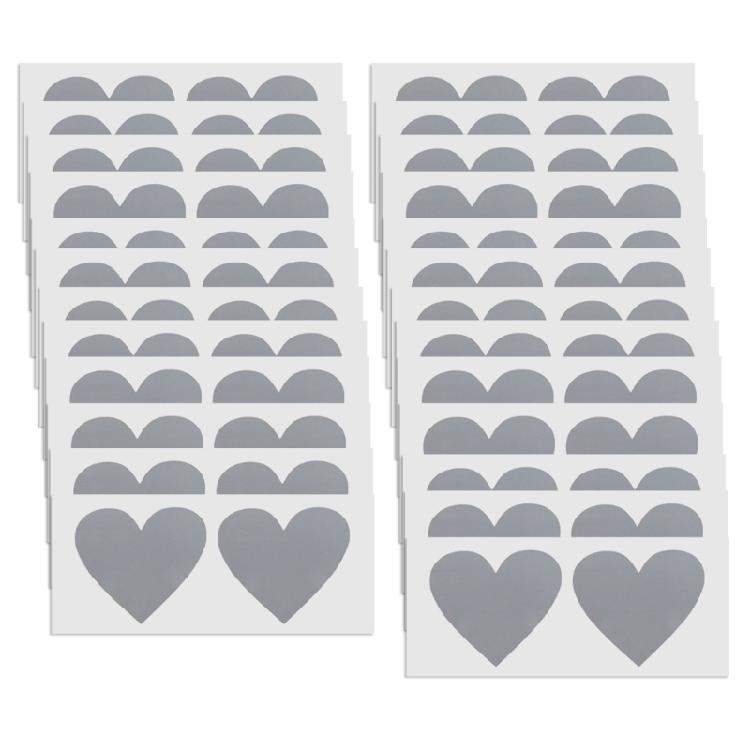 

50Pcs Heart Shaped Scratch Off Sticker Blank Secrets Code Cover Game Wedding 1 сірий