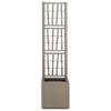 Garden Planter with Trellis Light Brown 36 x 36 x 140 cm PP